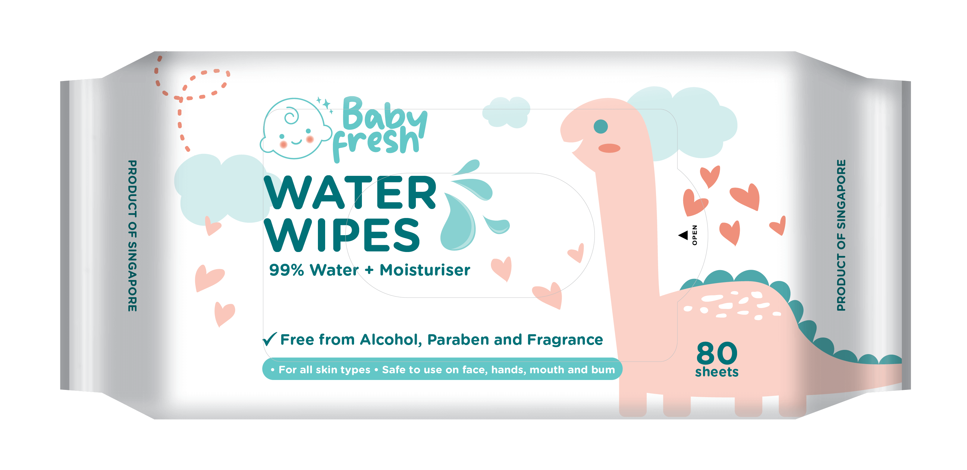 Babyfresh Water Wipes Carton Deal (8x80s)